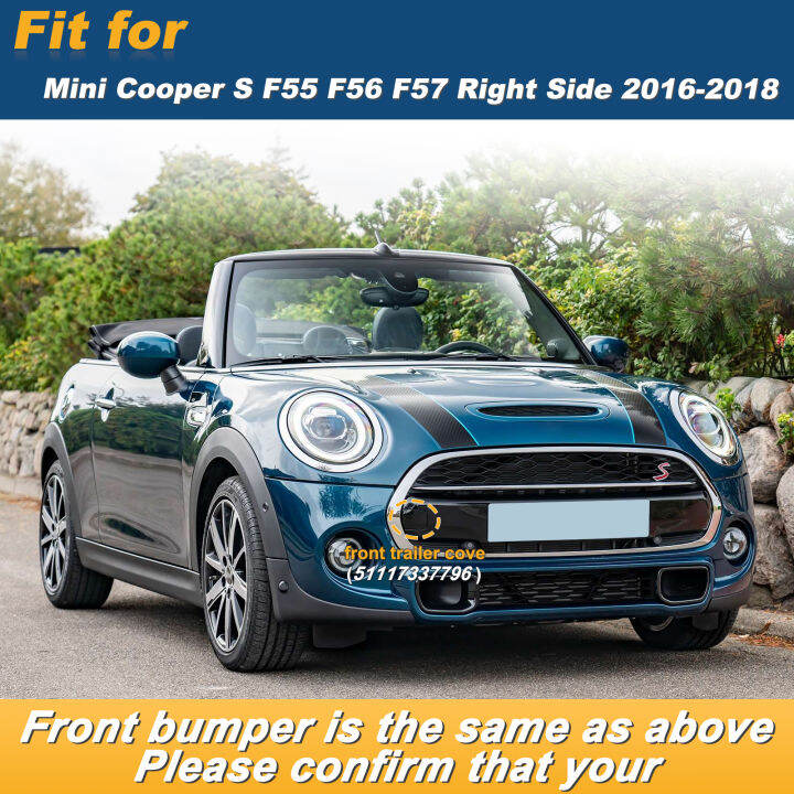 กันชนหน้าพ่วงตะขอหมวกลากจูงตาปกคลุมสำหรับ-mini-cooper-s-f55-f56-f57ด้านขวา2016-2017-2018-51117337796อุปกรณ์เสริมในรถยนต์