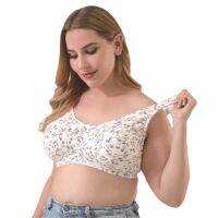 [A LIKE] New ChinesePrint Cotton Full Large Cup Seamless Wirelessthin Women Bras Plus Size Brassiere Plus Size 110DEF