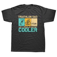 Funny Triathlon Dad Swim Bike Run Triathletes T Shirt Graphic Cotton Birthday Gifts Style Gildan