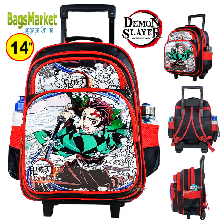 8586shop-kids-luggage-14-นิ้ว-ขนาดกลาง-กระเป๋านักเรียน-กระเป๋าเป้ล้อลากสำหรับเด็ก-ลายดาบพิฆาตอสูร