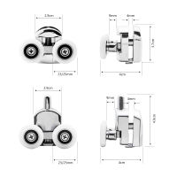 4pcs-8pcsset 23mm25mm Shower Door Rollers Zinc Alloy Double-Wheel Sliding Shower Door Roller Bearing Wheel Runners Replacement