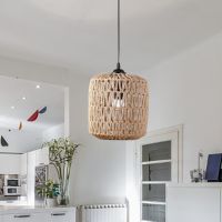 【CW】 Simulated Rattan Lamp Cover Hand Woven Chandelier Bedroom Room Hanging Lampshade Pendant Decoration