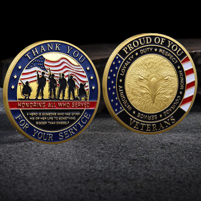 ขอขอบคุณสำหรับการบริการของคุณ เหรียญที่ระลึกทหารผ่านศึกสหรัฐฯ เหรียญทอง/เงิน ของขวัญสะสมเกียรติยศ เหรียญที่ระลึกที่ระลึก-kdddd