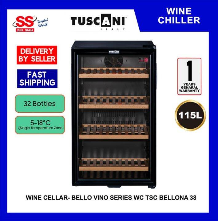 Tuscani BELLONA 38 D Wine Chiller / Cooler / Cellar / 40 bottles Single Zone Bello Vino