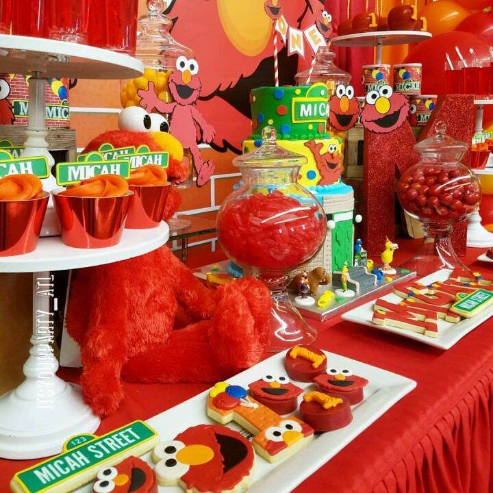 HF Sesame Street Party Decor Elmo Theme Disposable Tableware Set Plates ...