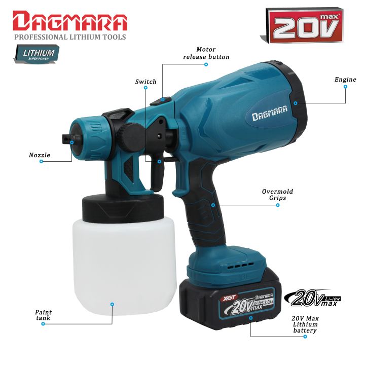 Dagmara 20V Cordless Handheld Paint Sprayer for MAKITA Battery High ...