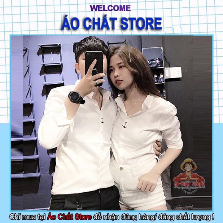 Combo 2 áo sơ mi cặp nam nữ viền tay in họa tiết phong cách Hàn Quốc chất  vải kaki lụa đẹp HACHI STORE HCSSMC262  Lazadavn