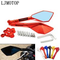 Motorcycle Mirror CNC Aluminum Motorbike Blue Handlebar Rearview Mirror For Kawasaki Z1000SX Z750 Z1000 Z650 Z900 Z800 Z250 Z300