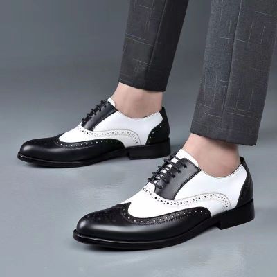 Office Men Dress Shoes Brogue Men Formal Shoes Leather Luxury Fashion Groom Wedding Shoes Men Oxford Shoes Dress 38-47