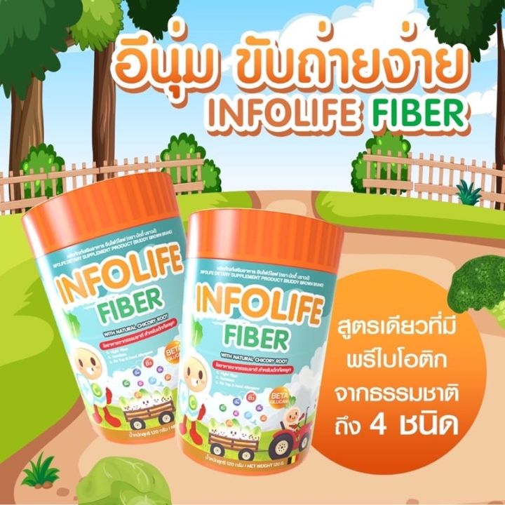 infolife-fiber-อินโฟว์ไลฟ์-ไฟเบอร์เด็ก-พรีไบโอติก-ผงผัก-แก้ท้องผูก-ดีท็อคซ์-ปรับสมดุลลำไส้-บรรจุ-120-กรัม
