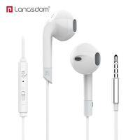 ♝□ Langsdom V6 Hands Free Earbuds Earphones with Mic Good Bass Volume Control Headphones with Storage Bag for Devices of 3.5mm Jack