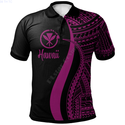 【high quality】  Hawaiian Short Sleeve Polo Shirt Mens And Womens Summer T-shirt 3d Printed Black