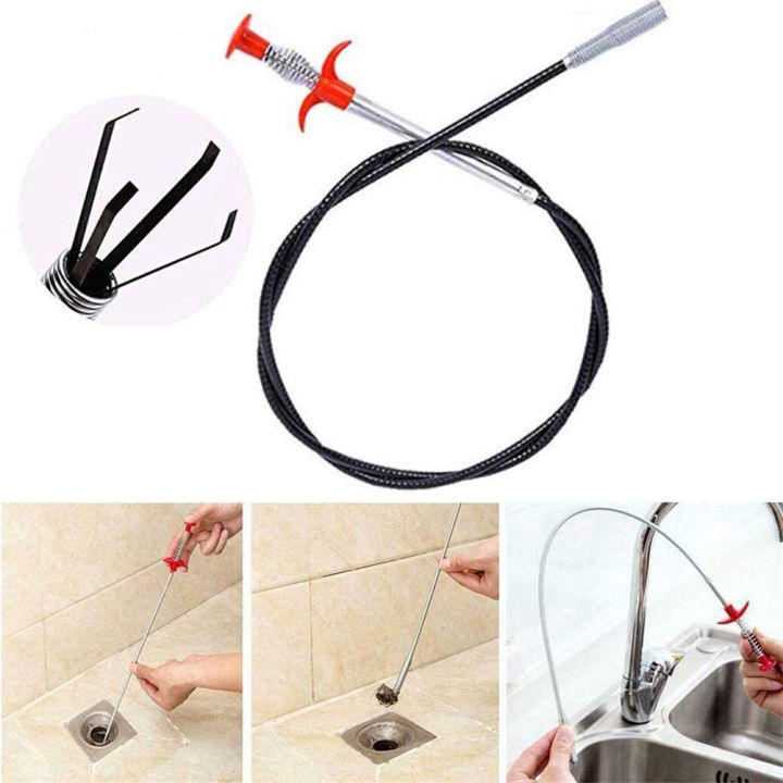 Pipe Unblocker Dredging Tool  Cleaning Kitchen Sink Drains - 60cm