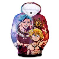 Sudaderas con capucha de The Seven Deadly Sins para hombre y mujer, abrigos Kawaii 3D, jersey de Anime Nanatsu No Taizai, Tops japoneses, Hip Hop, 2023