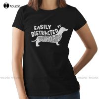 New Easily Distracted By Wieners T-Shirt Dachshund Weiner Sausage Dog Funny Golf Shirt Cotton Tee Xs-5Xl Unisex Tshirt