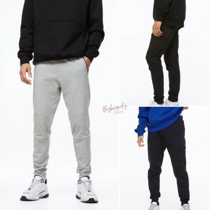 ( Unisex ) กางเกงวอร์ม เนื้อผ้า ผ้าเบา ใส่สบาย H&M Slim Fit Jogger แท้
