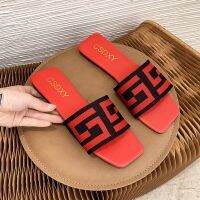 Summer C Letter Desginer Women Slippers Fashion 2021 Plus Size Flat Heels Sildes Ladies Mules Shoes Sapatos De Mujer