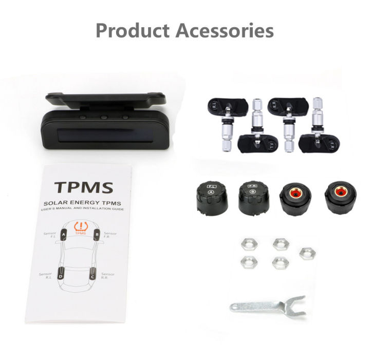 tpms-car-tire-pressure-monitor-system-automatic-brightness-control-attached-to-glass-wireless-solar-power-tpms-with-4-sensors