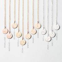 Constellations Wrap Layered Chain Necklace Disc Zodiac Necklace Gift For Women 15MM 18inch