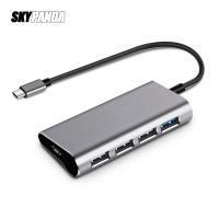 ✟ Type-C To 4-Port USB3.0 PD HUB Aluminum Alloy 5Gbps Super Speed Splitter USB C Fast Charge HUB For Mac Book Xiaomi GALAXY S8