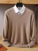 【jw】♛✲ MVLYFLET 2023 NEW Mens Cashmere Sweater V-Neck Pullovers Knit Large Size New Sleeve High-End Jumpers