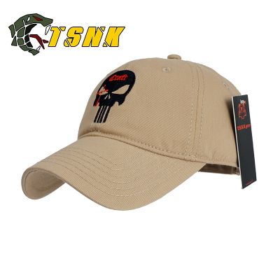 TSNK หมวกหมวกวิ่งเบสบอลผู้หญิงผู้ชายหมวกยุทธวิธีทีมซีล Punisher ของ Amercian ปรับหมวกผ้าฝ้าย Snapback