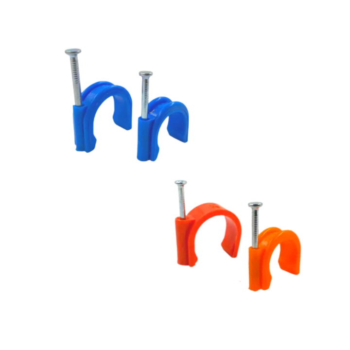 PVC CLAMP ORANGE/BLUE 1 pack (100pcs.) Lazada PH
