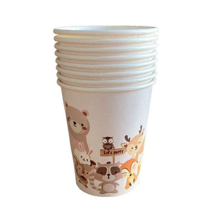 hot-qikxgsghwhg-537-woodland-สัตว์-disposable-tableware-ป่าหมี-fox-ถ้วยผ้าเช็ดปาก-jungle-safari-happy-birthday-party-decor-เด็ก-boy-girl