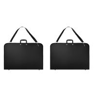 2X Black Art Portfolio Case Artist Carrying Case Artist Portfolios Case with Shoulder Strap (19X14.7X1.5 Inches)