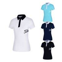 T TIT GOLF Short-Sleeved t-Shirt Quick-Drying Breathable Casual All-Match Fashion Stand-Up Collar Jersey T2355 Women Hal