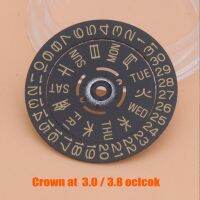 คันจิเคลื่อนไหว NH36 NH35จากญี่ปุ่นเม็ดมะยมวันที่สัปดาห์หมุนได้3.0ชม./3.8ชม. แป้นหมุนนาฬิกาข้อมือที่สมดุลใหม่
