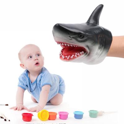PVC Shark Head Finger Puppet Toys Educational Model Gifts for Kid Children