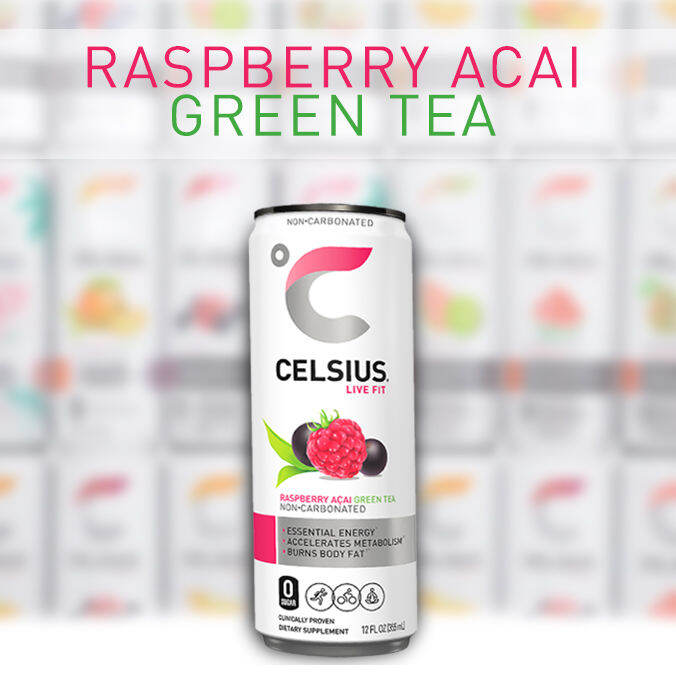 CELSIUS ENERGY DRINK RASPBERRY ACAI GREEN TEA 1 PC Lazada PH