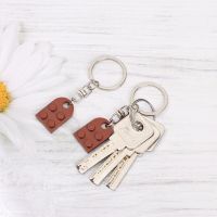 2PCS Liebe Herz Paare Freundschaft Nette Trennbar Schlüssel Schnalle Herz Anhänger Gebäude Block Schlüsselanhänger Schlüssel Ring