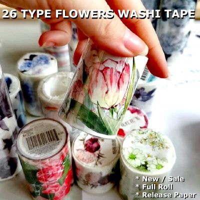 【YF】 26 Types Washi PET Tape Flowers OKMT Scenery Rose Planner Japanese Decor Adhesive Masking Paper Stickers Diary Scrapbooking