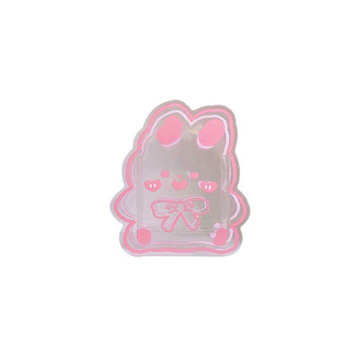 peony-bunny-acrylic-pen-holder-bear-desktop-organizer-transparent-pen-holder-box-coaster-clips-cute-creative-office-stationery-kawaii-cosmetics-storage-desk-storage-box