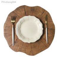 Wood Grain Plastic Placemat Table Mat Cup Plate Bowl Pad Coaster Anti-skid Decor Table Decoration amp; Accessories