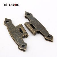 65*34mm 20Pcs Cabinet Door Luggage Hinge 4 Holes Decor Furniture Decoration Antique Vintage Old H Hinges Bronze Tone With Screw