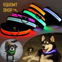 EQUOMT - Night Safety อุปกรณ์อิเล็กทรอนิกส์อุปกรณ์นิรภัยเรืองแสงไฟ LED Up ลูกแมวปลอกคอสัตว์เลี้ยงสายรัดของเล่นสัตว์เลี้ยงสำหรับสัตว์เลี้ยง