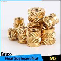 卍✎☎ 100Pcs Heat Set Insert Nuts Female Thread Brass Knurled Inserts Nut Embed Parts Pressed Fit into Holes for 3D Printing M3