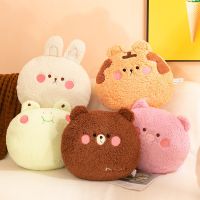 35x27cm Kawaii Rabbit Frog Bear Tiger Pig Fluffy Animal Round Plush Pillow Seat Cushion Decor Plushie Peluche Kids Gift