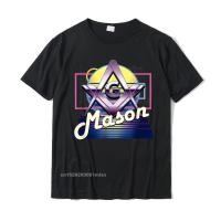 Retro 80S Graphic Style Square Compass Freemason Tshirt Cotton Mens T Shirts Tees Custom