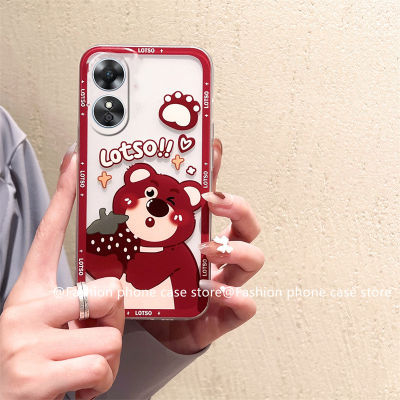 เคสโทรศัพท์ OPPO A38 4G เคส Phone Case ใหม่เคสลายหมีสตอเบอร์รี่น้ำผึ้งการ์ตูนน่ารักใหม่ล่าสุดซิลิโคนใสฝาครอบ OPPOA38 4G 2023