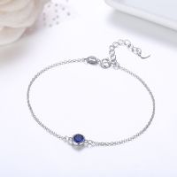 【CW】♗✙△  4Color 925 Sterling Chain Round CZ Anklet Foot Jewelry Leg Cheville Enkelbandje Halhal Tobillera