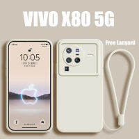 เคสซิลิโคนสำหรับ Vivo X80 X70 V25 V27 X90 V23 IQOO Z7 Y75 Y55 Y55 + Y30 Pro 5G แบบทางการของแท้ขอบตรงพร้อม N27-1เคสโทรศัพท์เคสโทรศัพท์มีสายคล้องอุปกรณ์ป้องกันเลนส์