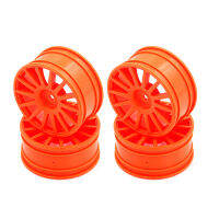 LC Racing C8048 25มม. ล้อ4ชิ้นขลุ่ยสีส้ม (12มม. หกเหลี่ยม) สำหรับ PTG-1