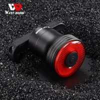 WEST BIKING Bicycle Smart Brake Rear Light Alumimum Alloy IPX6 Taillights Rechargable Auto Start Bike Tail Safety Flash Light Lights Reflectors