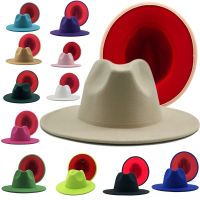 Jazz Hat Red Bottom Fedoras Women Fashion Hat Church Hat Mixed Color Hats Two Tone Hat  Lime Green Fedoras Wholesale Fedoras