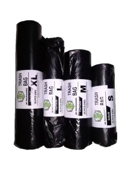 Trash bags with tie, roll of 15 bags. Pink small size for Black