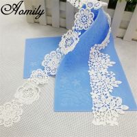 Aomily 40x12.7cm Lace Flower Wedding Cake Silicone Beautiful Flower Lace Fondant Mold Mousse Sugar Craft Icing Mat Pastry Tool Bread Cake  Cookie Acce